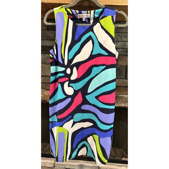 Women’s JUDE CONNALY Abstract Mosaic Shift Dress Size S *C2 - Picture 1 of 4